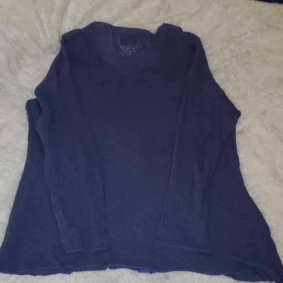 Flax Size M/L button front purple long sleeve top - Picture 3 of 4